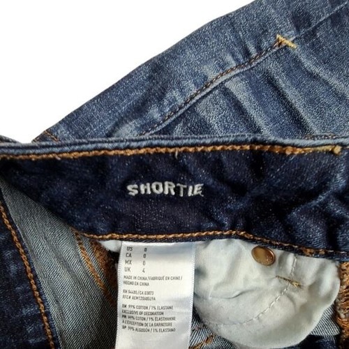 American Eagle Shortie cut off short dark wash denim size 0 - Picture 5 of 8