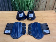 DAVIS Splint / Tendon and Bell Boots Horse Pony ~ Sz Small ~ Navy Blue ~ Used 1X