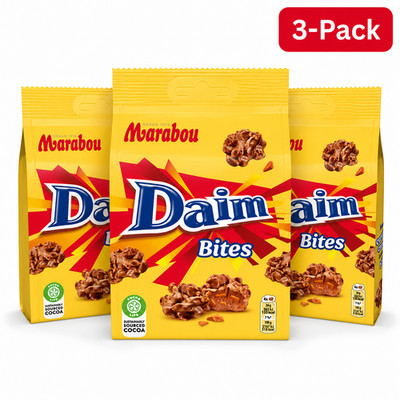 Marabou Daim Bites 3x145g Swedish Chocolate Crunch Candy 435g