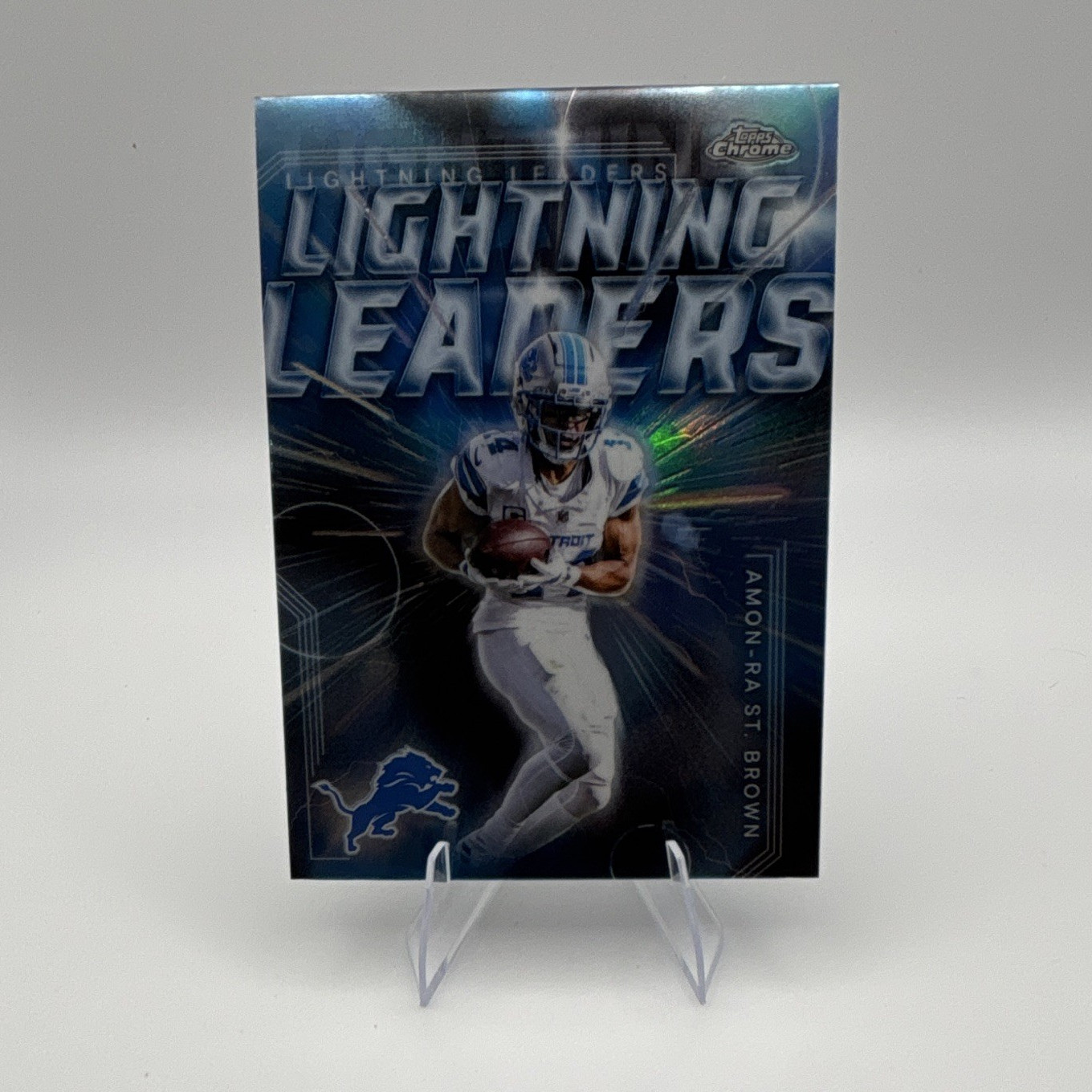 Topps Chrome 2025 Amon-Ra St. Brown Lightning Leaders Insert #LL-15 Lions