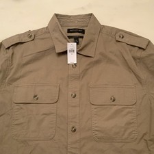 BANANA REPUBLIC STANDARD FIT Khaki/oak Button Up Shirt Mens Size M new