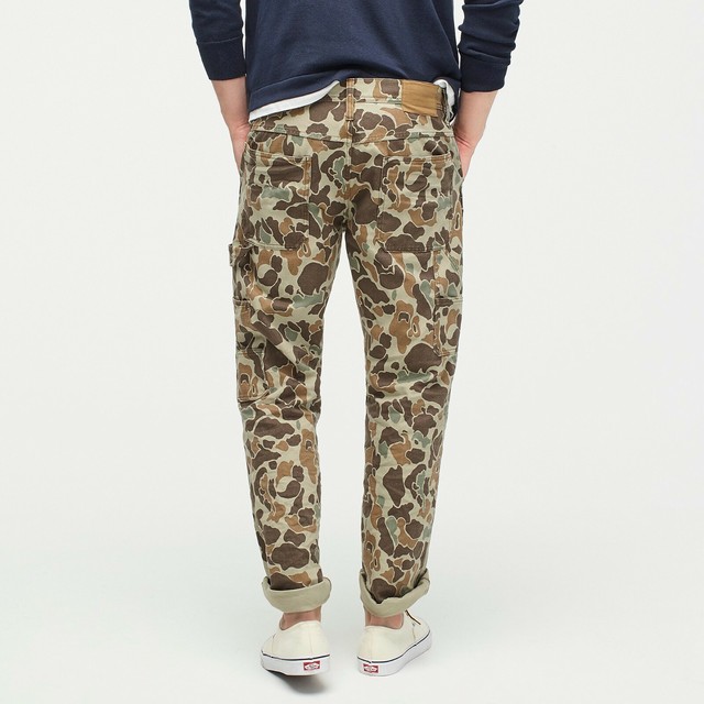 Wallace & Barnes J. Crew Mens Painter Camp Camo Pants Duck Canvas 128