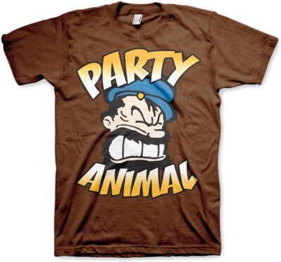 Popeye Brutos Party Animal T-Shirt Brown