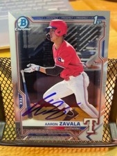 Aaron Zavala Autographed Signed 1st Bowman Chrome Card TX Rangers Rookie