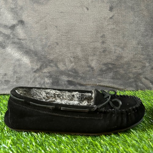 Minnetonka Britt Mocasines Zapatillas Piel Sintética Forrado Gamuza Negro Zapatos Mujer 8