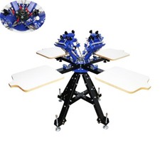 4 Color 4 Station Micro-registration Screen Printing Machine Double Rotation DIY