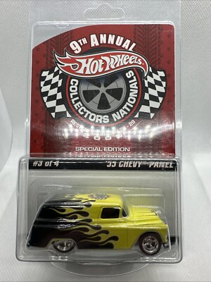 Hot Wheels 2009 9th Collectors Nationals, '55 Chevy Panel, black w/yellow flames