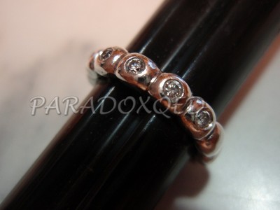 Vintage Authentic PANDORA ALE SS 925 Hope Cubic Zirconia CZ Ring Sz 5 1/4 -5 1/2