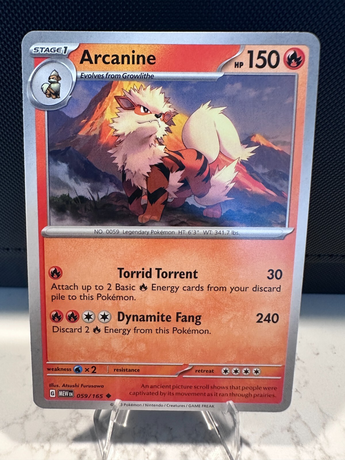 Arcanine 059/165 Pokemon Scarlet & Violet 151 Regular Near Mint