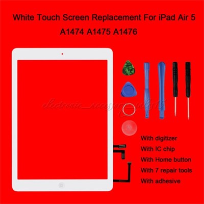 Vetro Di Ricambio Per IPad Air 1 - Touch Screen Digitizer Con Pulsante Home, Nero, A1474/A1475/A1476 - Foto 7