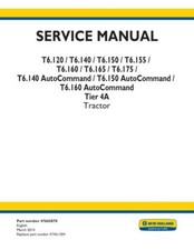 New Holland T6.120,t6.140,t6.150,t6.155,t6.160,t6.165,t6.175 T4a Service Manual