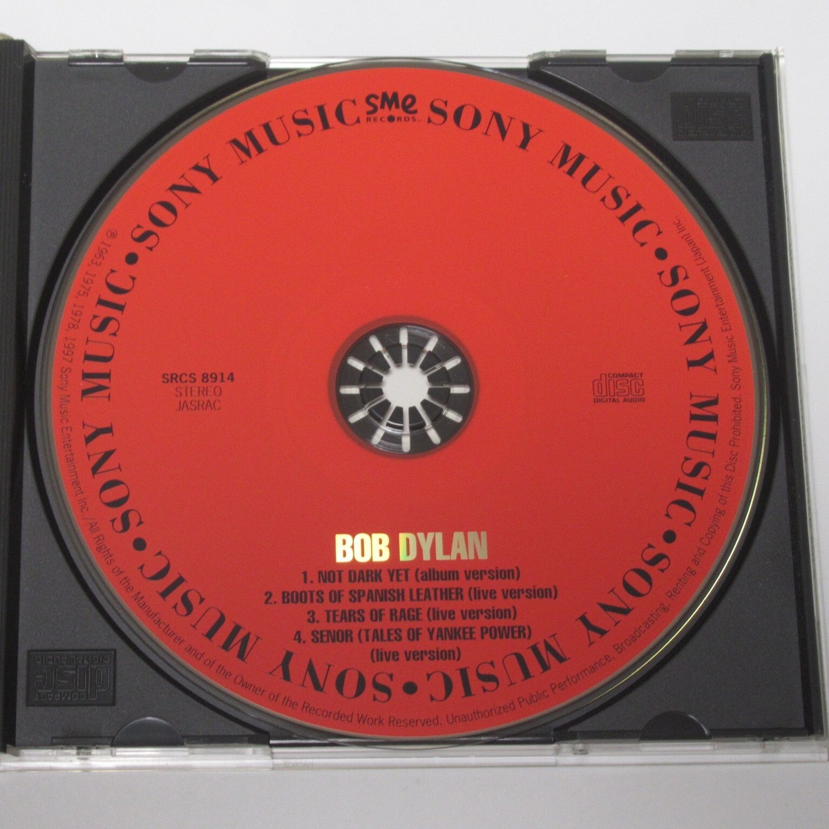 BOB DYLAN NOT DARK YET ~ DYLAN ALIVE Vol. 2 JAPAN CD SRCS 8914 w