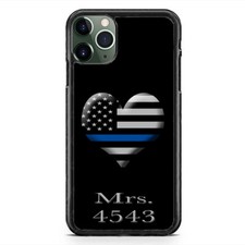 Custom Police Wife Case Blue Line For iPhone 17 16 15 14 13 12 Pro Max Plus