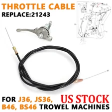 For J36, JS36, B46 BS46 Trowel Machines Throttle Cable Kit #21243 Replacement US