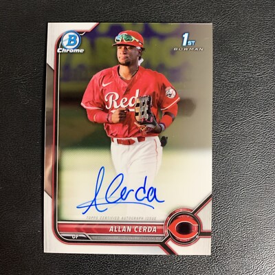 ALLAN CERDA 2022 BOWMAN CHROME 1ST AUTOGRAPH REDS AUTO Q2045