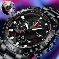 Waterproof Men's Watch Classic Stainless Steel Quartz Luminous Luxury Wristwatch