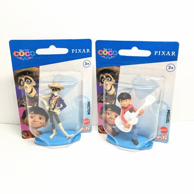 Set of (2) Disney Pixar Micro Collection COCO Cake Topper Toy - Miguel & Hector
