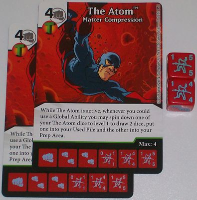 2 x THE ATOM: MATTER COMPRESSION 77 Green Arrow and The Flash Dice Masters