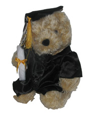 Graduation Teddy Bear Plush Stuffed Animal 11" Graduate Cap Gown Diploma