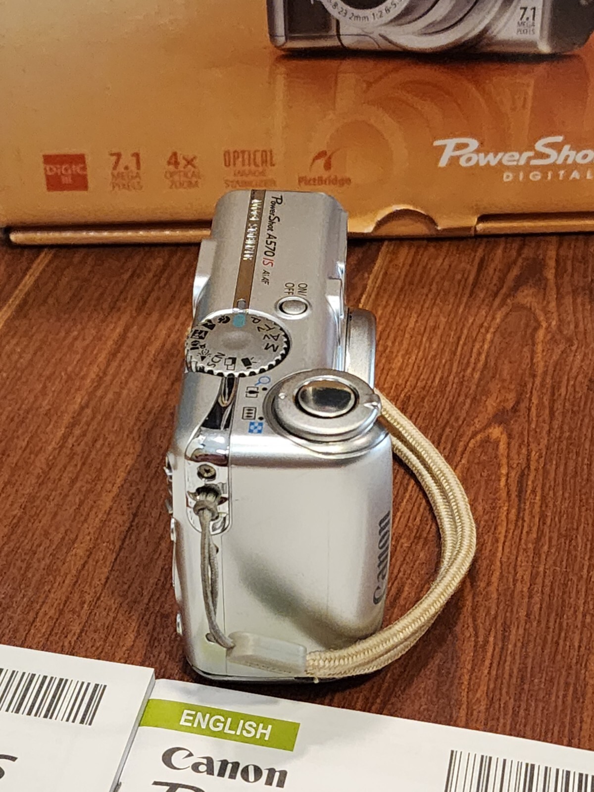 Canon PowerShot A570 IS 7.1Mp Digital Camera Silver Battery Cover Stays
