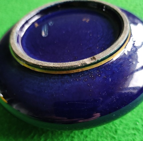 Antique Porcelain French Empire Style Cobalt Blue w/ Gold Hand painted Inkwell - Picture 8 of 13
