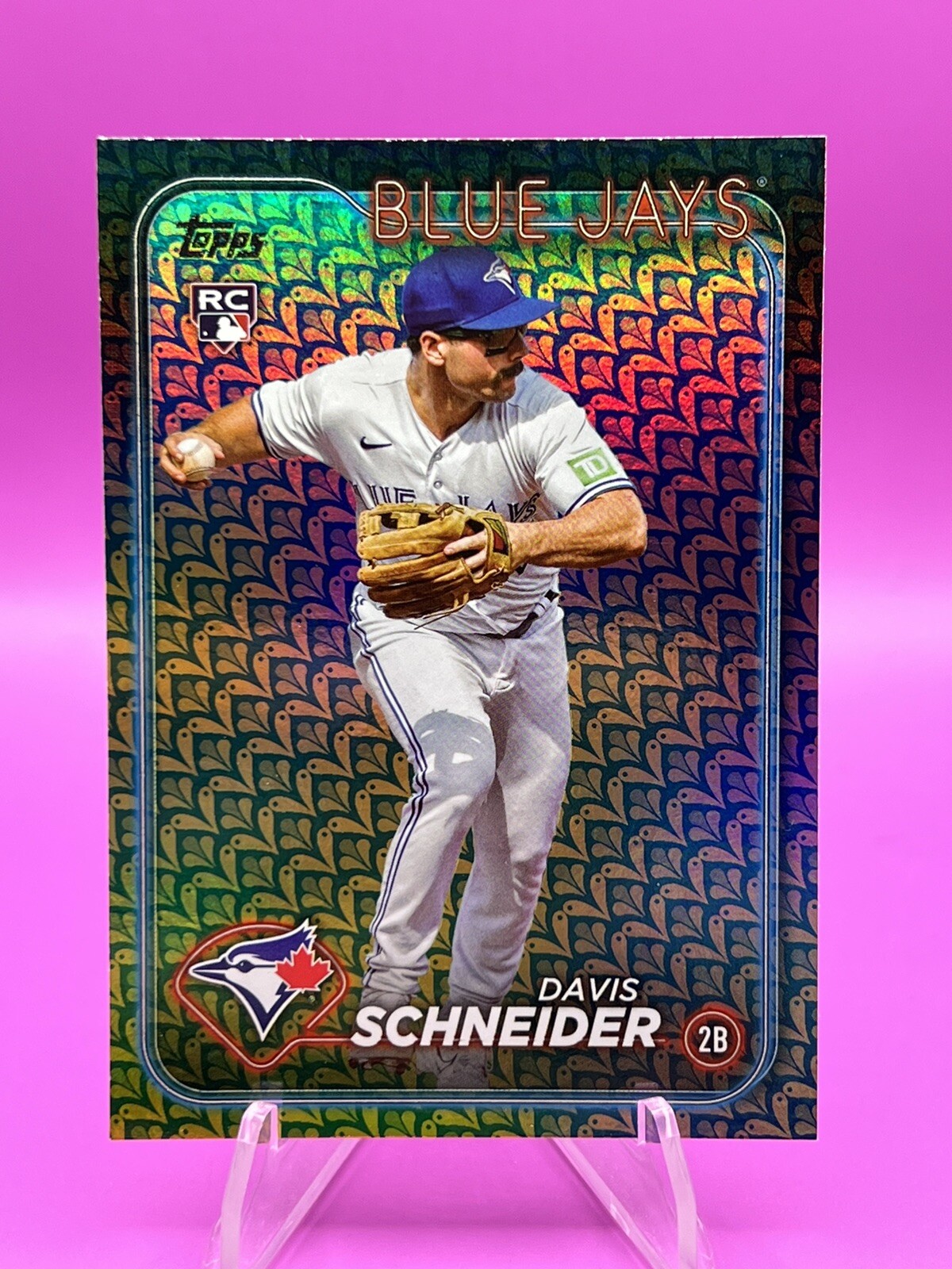 Davis Schneider 2024 Topps Series 1 Holiday Parallel Rookie RC #189 Blue Jays