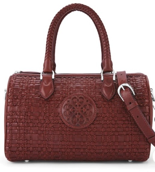 BRIGHTON FERRARA COLLECTION VEREDA GARNET HANDWEAVED CROSSBODY SHOULDER BAG  $495