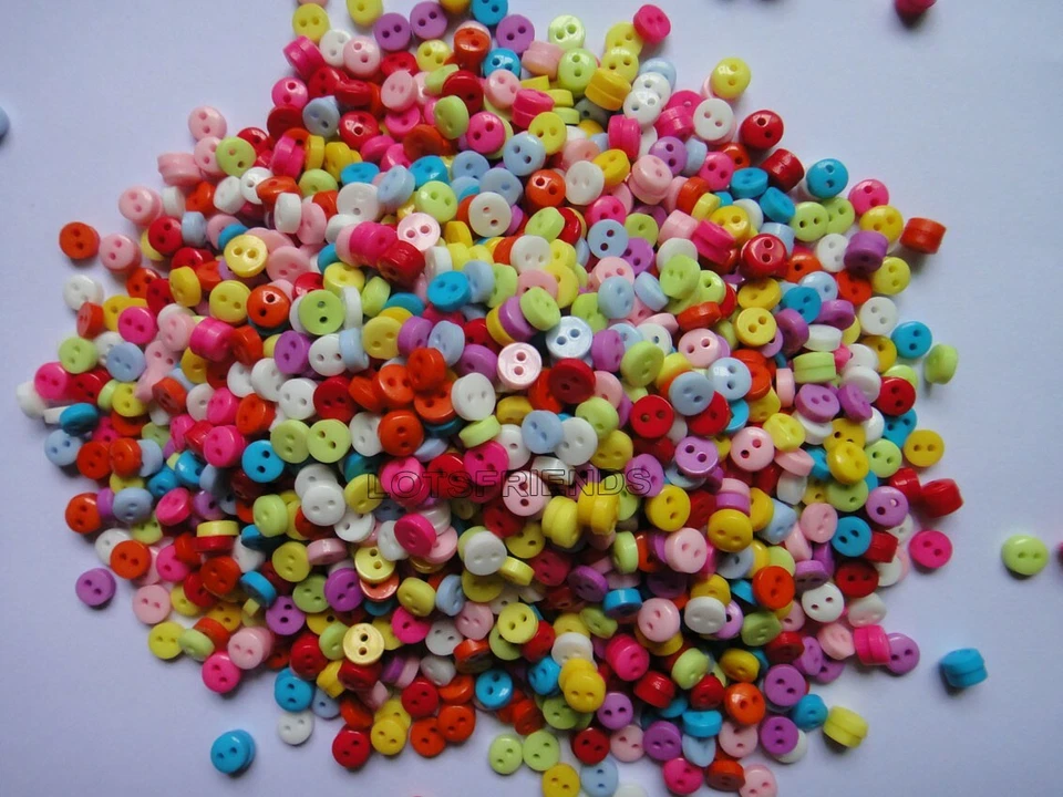 6mm 300pcs/lots Mixed 2-Hole Resin Buttons Sewing Garment Accessories Shirt Toy - Image 3 of 3
