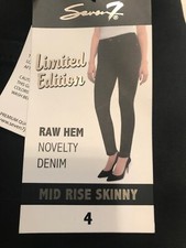 Seven7 Skinny Raw Hem Jean Womens Size 4 Limited Edition Mid-Rise , Midnight