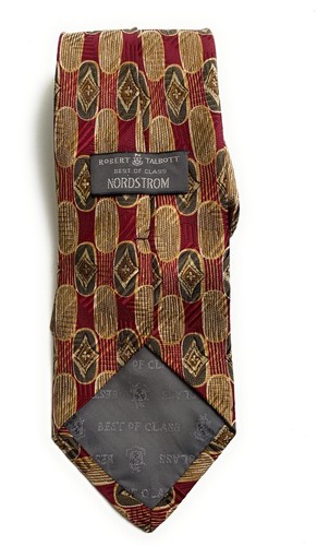 Robert Talbott Best Of Class Mens Silk Tie Gold Red Geometric - Picture 2 of 3