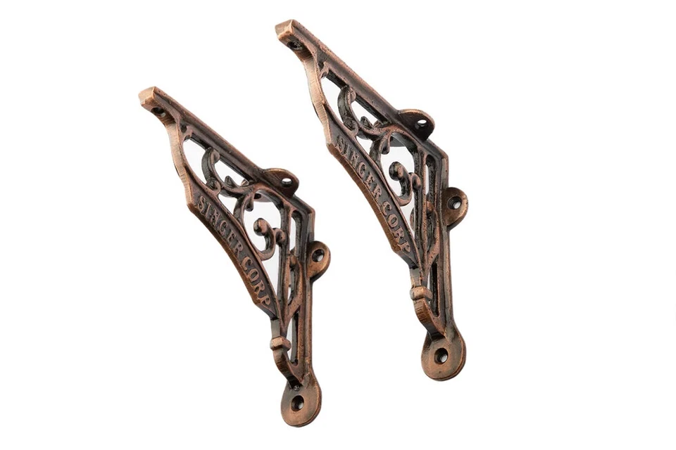 5X5 SHELF BRACKETS SINGER CORP ANTIQUE COPPER - CAST IRON - Image 2 of 4