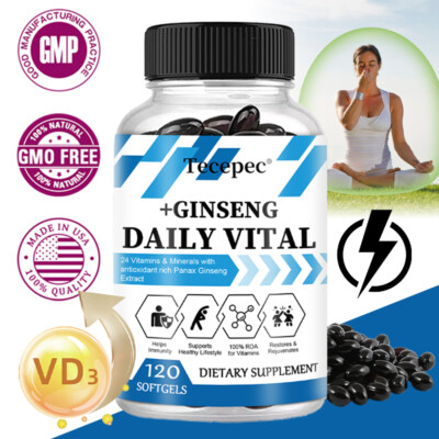 Daily Vital + Ginseng Multivitamin mit 24 Vitaminen und Mineralien