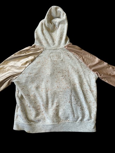 Girls Justice Full Zip Hoodie Rose Gold Color/ White Size 12/14 - Picture 2 of 3