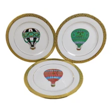 3 Royal Gallery Gold 8.3" Hot Air Balloon Plates Macy's