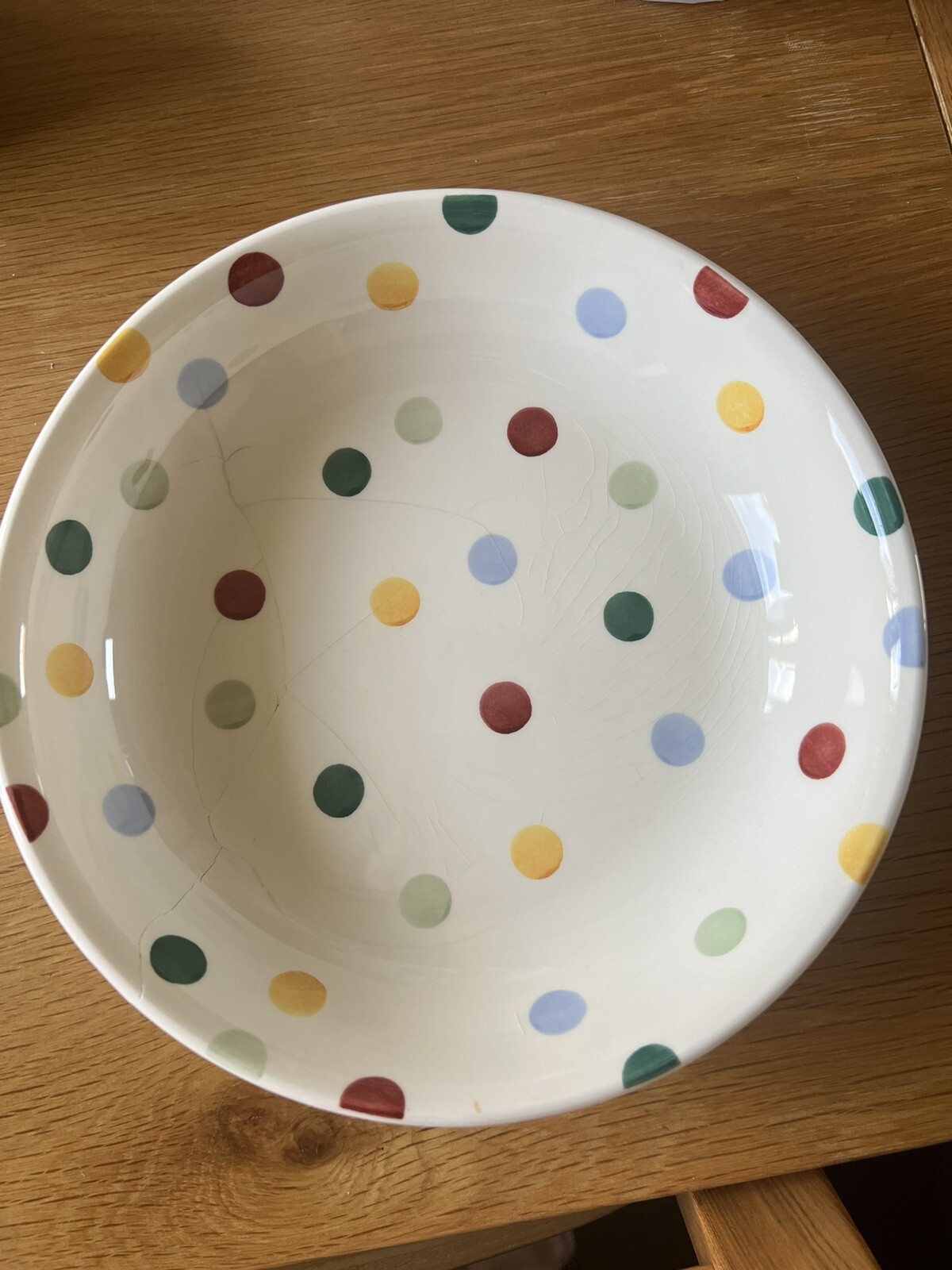 Emma bridgewater polka dot pasta bowl cracked And Crazed Ideal For