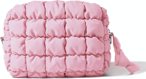 Quilted Makeup Bag Cosmetic Bag, Travel Toiletry Bag for Women, Cute Makeup Bag