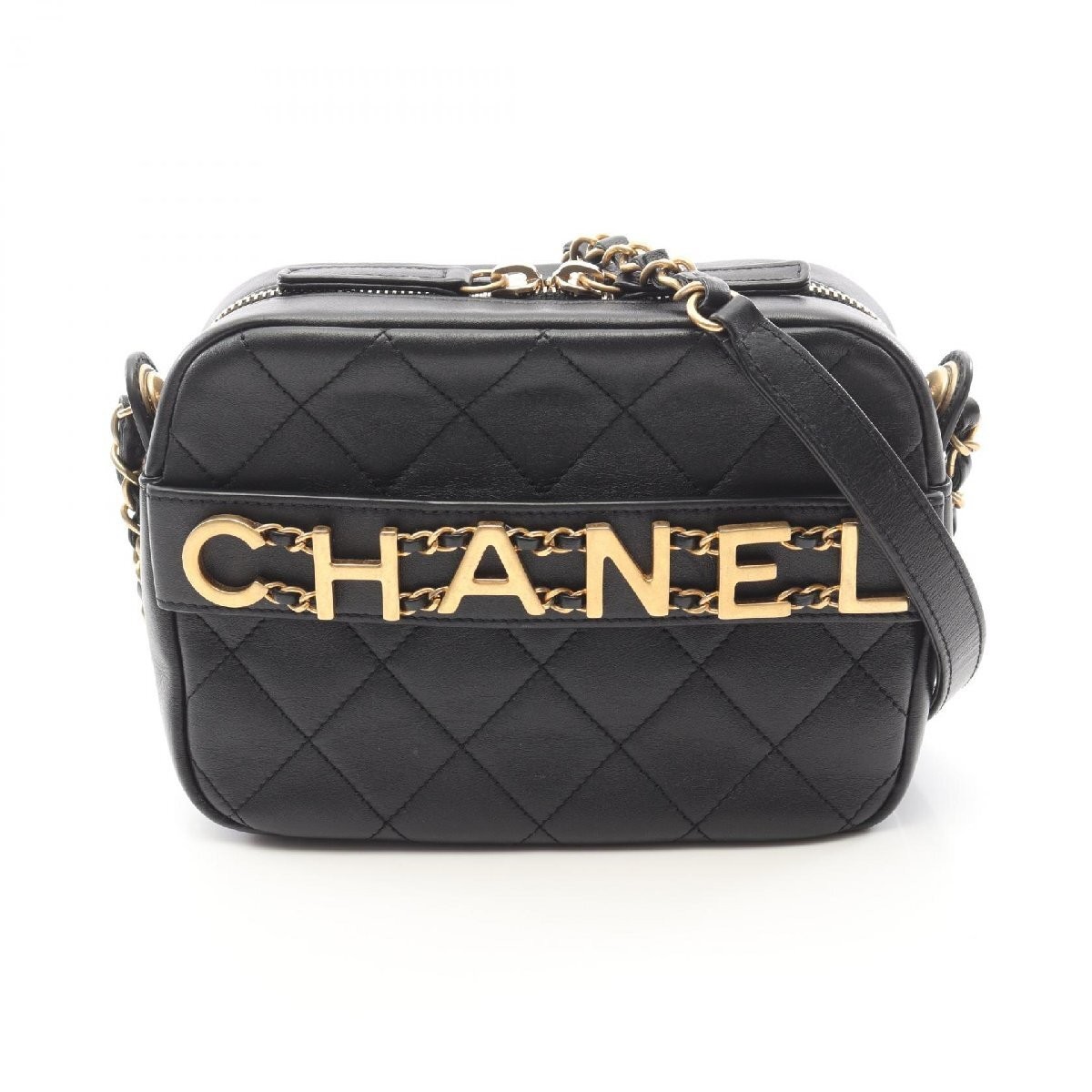 Chanel Matelasse logo Camera Bag  Leather Shoulder calfskin 490046
