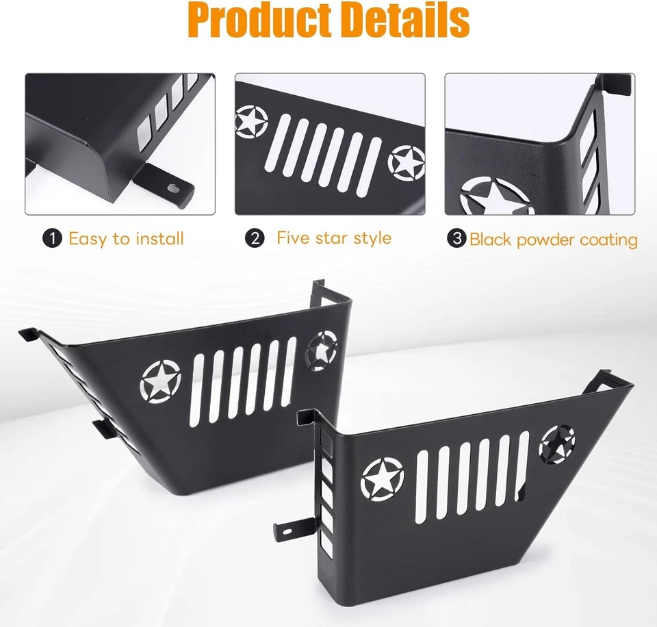 Almacenamiento de bolsillo frontal de metal con portavasos para Jeep Wrangler JK/JKU 2007-2018 Foto 3 de 4