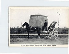 Postcard Typical Caleche and Martello Tower Quebec Canada