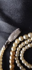 Alte Vintage creme Gold Perlenkette Halskette...