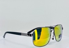 AIR FORCE 8AV5161 GUNMETAL Mens Black Aviator Sunglasses Mirrored Amber Lens