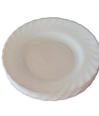 6 Suppenteller Luminarc Salatteller Hartglas Trianon Opalglas weiß D: 22,5 x 3.5
