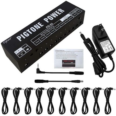 Guitar Effect Pedal Power Supply 10 Independent DC Outputs Suitable for 9V 12...