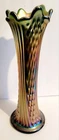 Fenton Carnival Glass Diamond Point Columns Trunk Vase Vintage