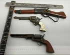 3 Marx Famous Firearms Miniature Gun Rifle Revolver Cap Vintage TOY GUNS