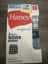 Hanes Men's ComfortBlend Woven Boxers 3 Pack Small