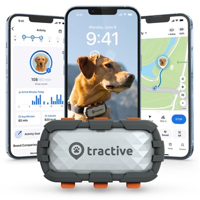 Tractive XL GPS Tracker Health Monitoring for Dogs 50 lbs - Market Leading Pet G
