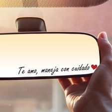 3 PCS Te Amo Maneja Con Cuidado Sticker, Spanish I Love You Drive Safe Mirror St