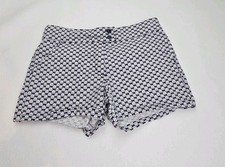 Janie and Jack Size 8 Girls Chino Shorts Navy Blue White Sail Boats