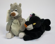 Disney Jungle Book Baloo  Bagheera Mini Bean Bag Plush with Tags 8"